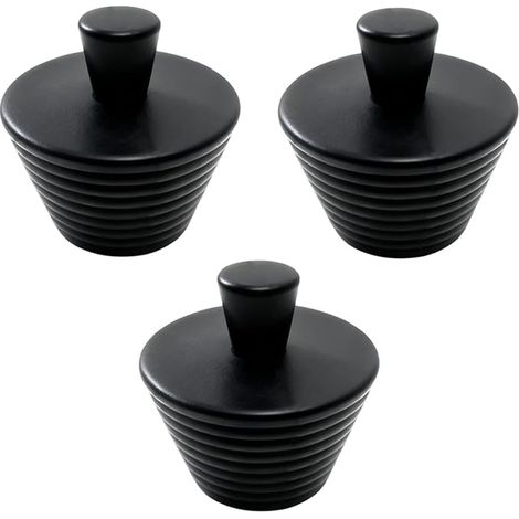 Bouchons de Vidange Universels Bouchon de Lavabo Caoutchouc Bouchon Baignoire Universel Bouchon de Vidange Baignoire Bouchon d’étanchéité de Tuyau d'évacuation Noir (1/5)