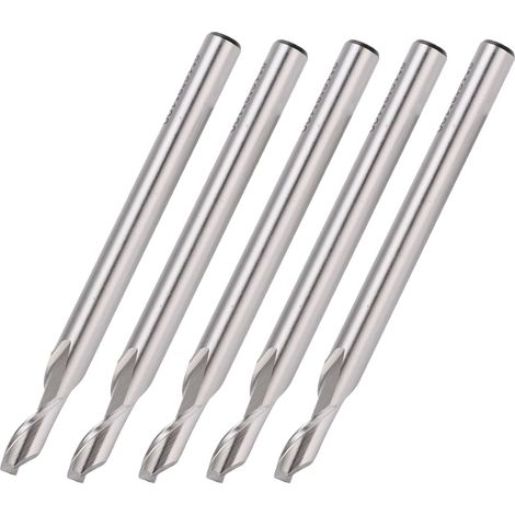 Fraise à neige HSS 8mm, 1 goujure, queue 8mm, longueur 100mm, lot de 5, pour défonceuse CNC (1/5)