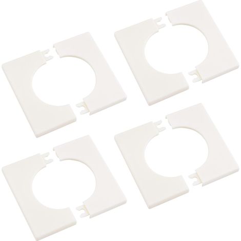 pezzi di copritubo da parete, diametro 50 mm in plastica ABS, flangia quadrata divisa e targhetta decorativa autoadesiva per tubi (bianco perla)