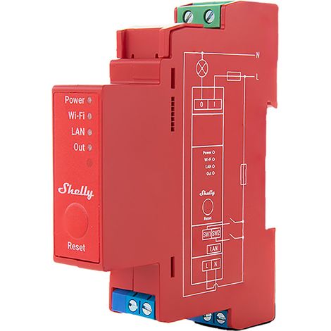 Shelly Pro 1PM relé Bluetooth Wi-Fi para carril DIN (1/3)