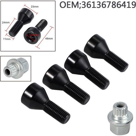 Kit d'écrous et boulons antivol de roue pour BMW M12 X1.5 36136786419 (1/4)