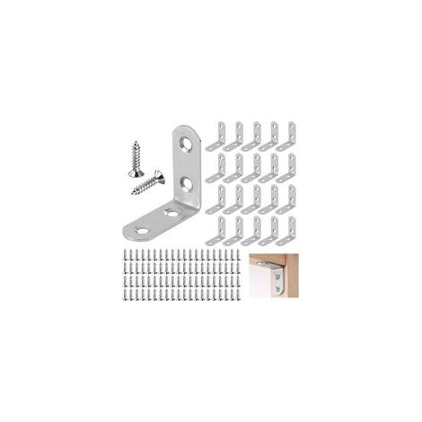 20 Pièces Equerre de Fixation 50x50mm Equerre Assemblage Inox, Équerre Angle 90 Degrés, Support en Forme de L, Angle Droit Support (1/5)