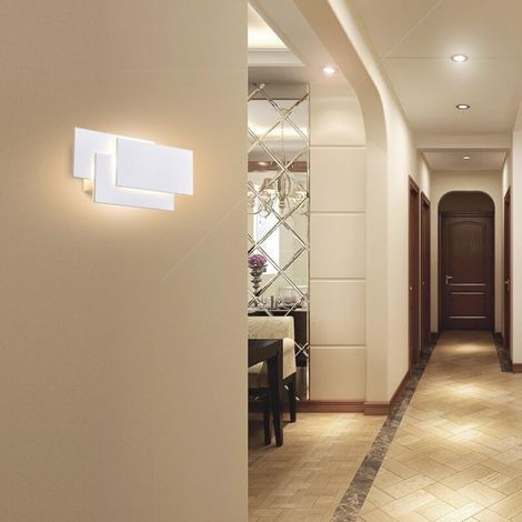 Applique Murale Intérieur, Moderne LED Applique Blanc 24W, IP20, Non Dimmable, Designe Aluminium Eclairage Décoratif Lumière pour Chambre Couloir Salon Salle Bureau, Blanc Chaud [Classe énergétique A+ (1/4)