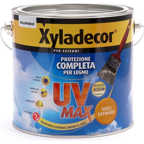 Xyladecor SMALTO LEGNO ESTERNI UV MAX Protezione Completa da sole e agenti atmosferici Idrorepellente colore NOCE 2,5L, 2.5 L (1/5)