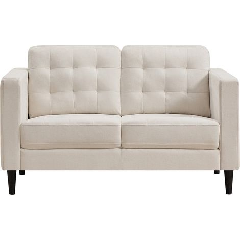 Divano 2 posti in tessuto beige - DIBALU (1/3)
