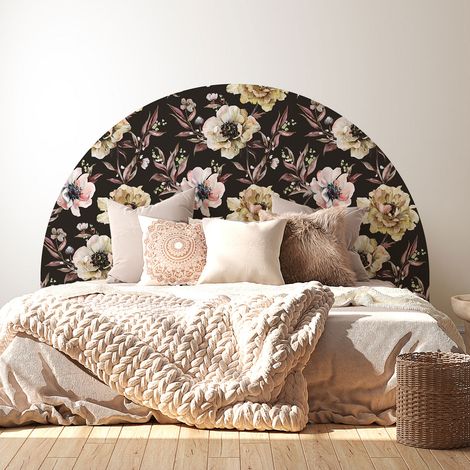 Stickers tête de lit - Fleurs - 160 x 130 cm - Pour lits (120 à 140 cm) - Adhésif MAT (1/2)