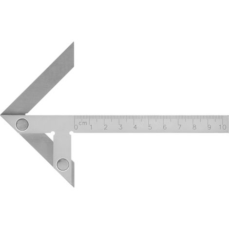 Jauge d'angle central, rapporteur, règle, outil de mesure en acier inoxydable 100 x 70 mm (1/5)