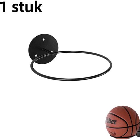 1 pièce support mural en acier pour ballon de basket et de football, rangement multifonction pour ballons, couleur noire (1/5)