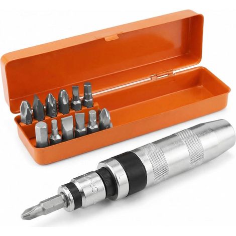 14 Pièces Jeu de Tournevis à Frapper 1/2", avec Adaptateur de Vis et 12 Embouts de Précision pour Automobiles, Motos et Maintenance (1/5)