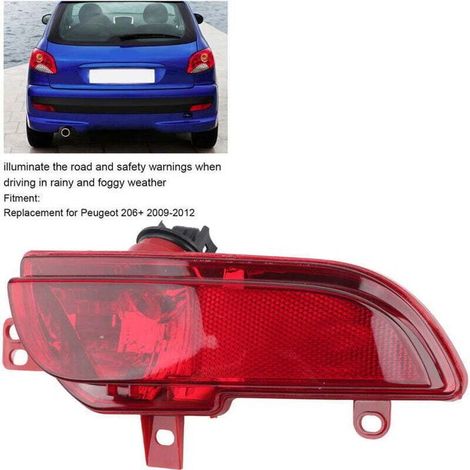 BelleRise - Feu antibrouillard arrière gauche pour Peugeot 206+ 2009-2012 – ABS résistant aux intempéries – Haute luminosité (1/4)