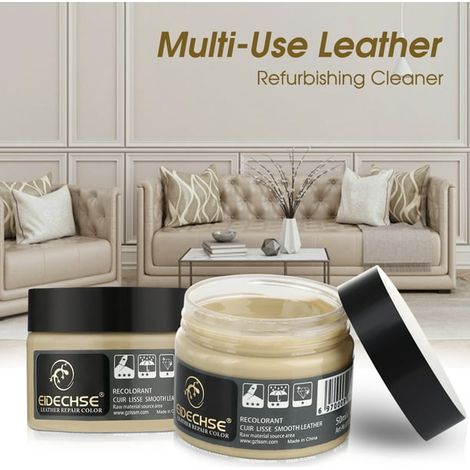 Crème réparatrice 50ml, mastic de rénovation cuir véritable pour réparer fissures, brûlures et trous – Restauration cuir beige, enduit bouche-trous (1/3)