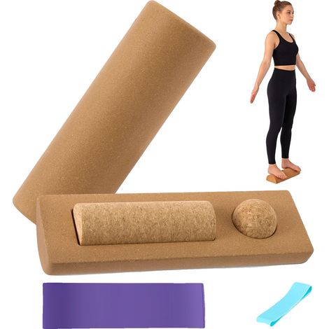 Bloque de yoga de corcho, 23 x 15 x 8 cm, capacidad de 136 kg, apto para yoga y pilates, material ecológico, diseño ligero. (1/5)