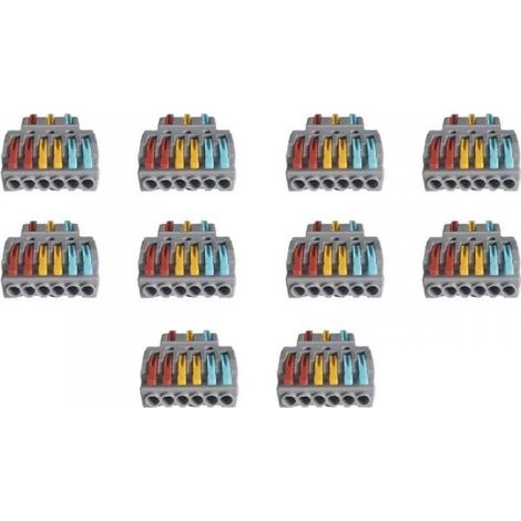 10 Sdoppiatore Elettrico Compatto Connettore Morsetto Elettrico Cavo Connettore 3P-6P