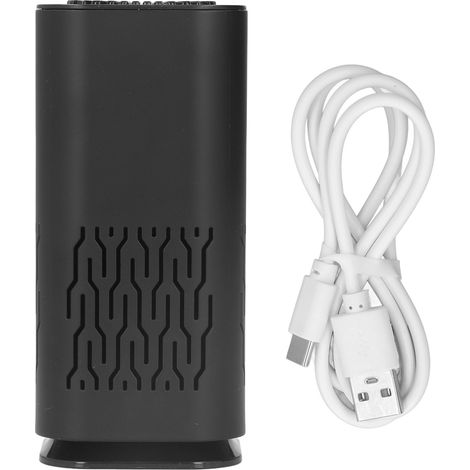 Ortviai Purificateur d'air pour voiture, design tour avec double entrée, circulation 3D, alimentation USB 5V, noir