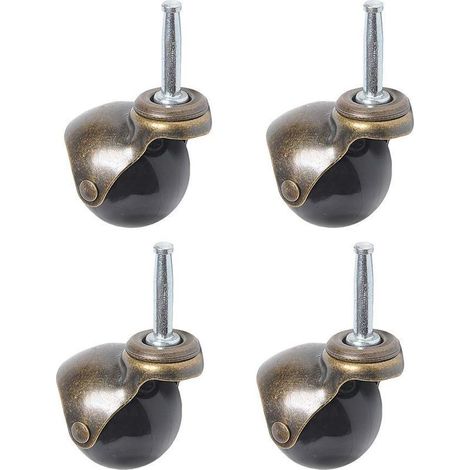 Lenkrollen, 360-Grad-Lenkrollen, Deckplatte mit Abdeckung, Set mit 4 Möbelrollen (Kugellagerrolle mit Griffring, 50 mm) (1/5)