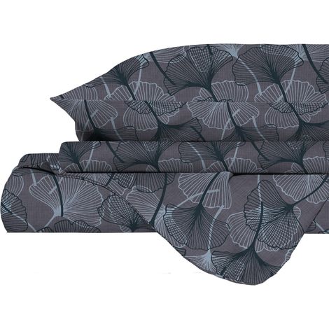 Copripiumino Infinity Matrimoniale con Sacco e Federe in Poliestere Ginko Grey (1/4)