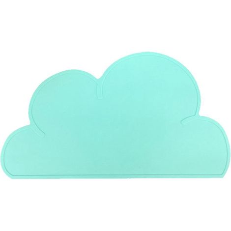 Set de 2 tapis de table enfant en silicone nuage antidérapant, napperon portable repas isolant, vert (1/5)
