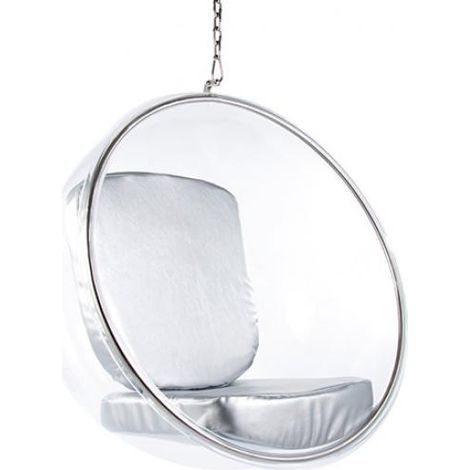 Fauteuil suspendu design - Revêtement en similicuir - Popi Argenté