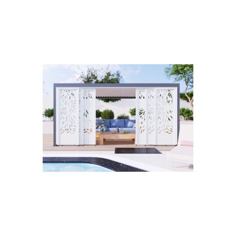 Paroi Coulissante Tôle Aluminium 5m03 Blanc Pour Pergola Bioclimatique S et SV ORIAL France (1/5)