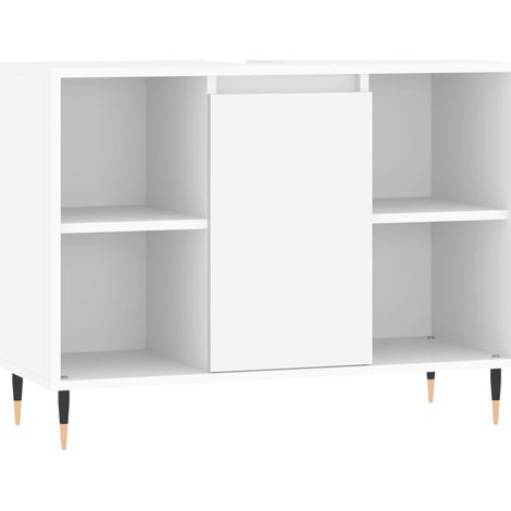 Armoire de salle de bain blanc 80x33x60 bois d'ingénierie (1/5)