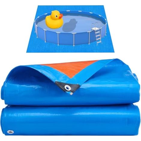 Tapis de piscine hors sol, grand tapis pour la prévention des crevaisons, protection du fond, prolonge la durée de vie de la doublure, protection durable, installation facile, idéal pour (1/5)