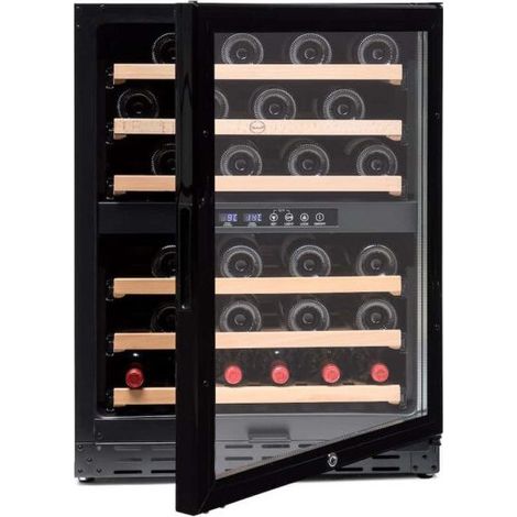 Cave à vin noire de 50 bouteilles - 2 températures - Vinobox (1/4)