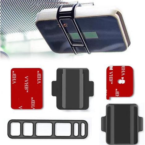 1pcs Clips Adhésifs pour Télépéage, Support de Fixation Removable pour Voiture, clip adhésif de fixation amovible, Adhésif Double Face Ultra-Résistant, pour Pare-Brise et Tableau de Bord, Noir (1/5)