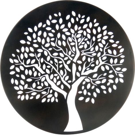 Signes Grimalt Aplique Metal Adorno Pared  Adorno Árbol De La Vida Apliques Metal Negro 1x60x60cm 31564