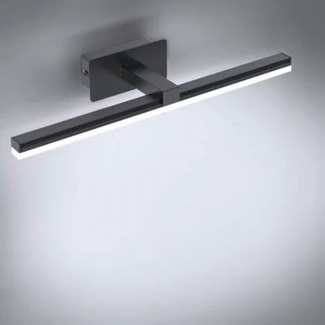 Schwarze LED-Badezimmerspiegelleuchte 40 cm – 9 W weißes Licht – Geeignet für Spiegelschränke mit 40–60 cm Durchmesser (1/4)