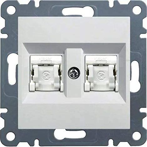TOMA DOBLE RJ45, CAT.5E,UTP, LU, BLPOLAR HAGER WL2120