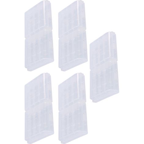 Lot de 10 boîtes de rangement multifonctionnelles transparentes en plastique rigide pour piles AA et AAA (1/5)