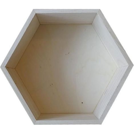 Etagère hexagone en bois 27 x 23,5 x 10 cm
