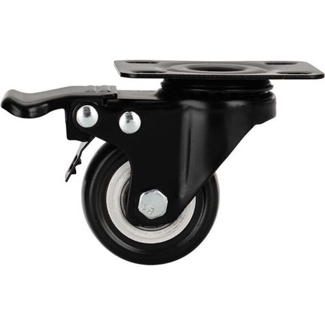 4 Pièces Roulettes pour Meubles 40mm - Charge Lourde Jusqu'à 200KG avec 4 Frein - Pivotantes avec Vis et Rondelles pour Transport, Table, Armoire (1/4)