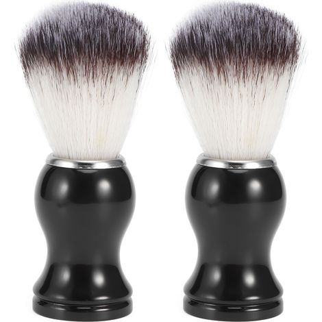 2PCS Brosse à Barbe Portable en Nylon Synthétique pour Hommes - Outil de Toilettage et Nettoyage du Visage (1/5)