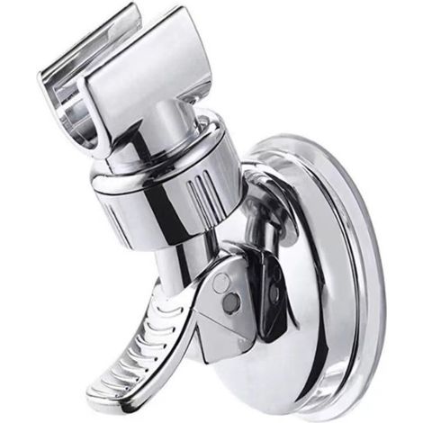 Universeller und verstellbarer Duschkopfhalter mit 2 Haken, kompatibel mit Duschstangen von 16 bis 28 mm. (1/5)