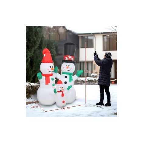 Famille de bonhommes de neige gonflable, décoration de Noël 1,8 m avec éclairage LED pour intérieur et extérieur (1/5)