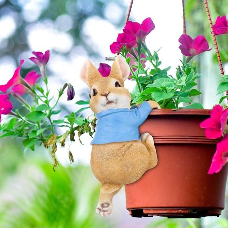 Statue de lapin pour décoration extérieure, décoration suspendue pour jardin, terrasse, balcon, cour, pelouse, cadeau de pendaison de crémaillère original