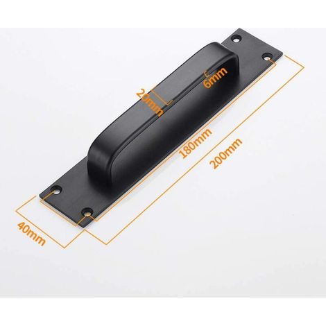 Poignée de porte coulissante noire pour cuisine/mobilier/armoire/armoire/poignée de tiroir pour foulards de porte de grange (1/4)