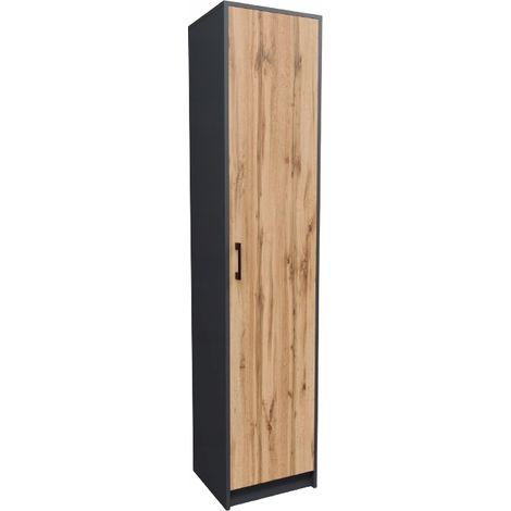 Armoire de bureau graphite 5 étagères – Dimensions 180 x 39 x 35 cm – Panneau stratifié résistant aux rayures – Design contemporain