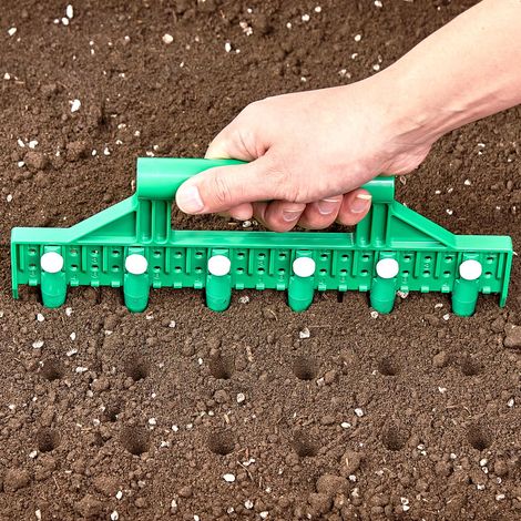 Garden Seed Dibber Drill ègle d'espacement pour la plantation des semences et plantes (vert) (1/5)