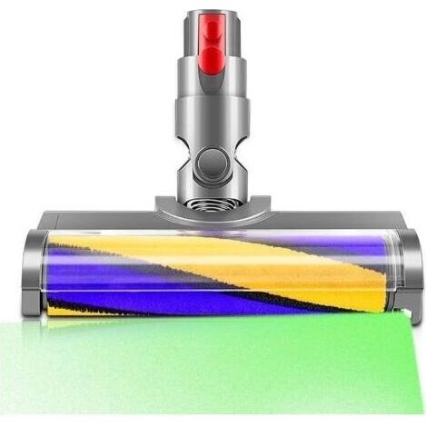 Brosse motorisée avec lumière verte compatible pour Dyson V10 V8 V11 V15 V7 Rouleau souple, convient pour les sols durs parquet et coins étroits (1/5)