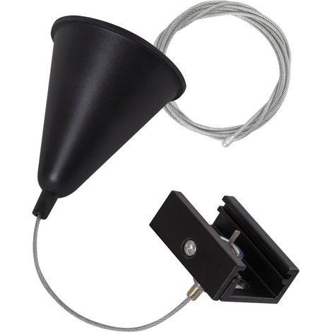 Suspension pour Rail Triphasé Noir 1 Mètre [HO-SUS-T-N]