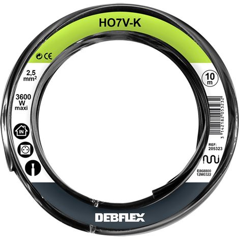 Bobinot de câble - Bobine de Fils électrique - Câble électrique - Couronne de câble - Bobinot câble souple 10 mètres H07VK 2.5mm ² - Noir - 205323