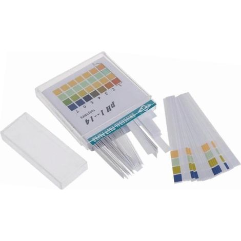 100 bandelettes de test de pH 0-14 avec contraste de couleurs pour expériences scolaires sur les liquides