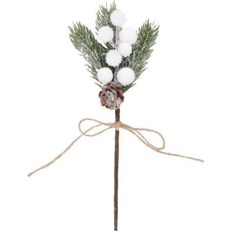 Branches de Baies Artificielles avec Pommes de Pin – 10 Pièces Pics de Pin de Vacances d'hiver pour Ornements d'arbre de Noël, Travaux Manuels, Couronnes et Décoration de Fête – Tiges de (1/5)