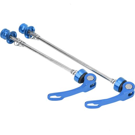 Lot de 2 axes de roue de vélo à blocage rapide pour VTT et vélo de route, bleu (1/5)