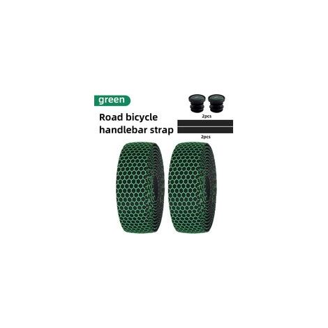 Hex Lenkerband-Set – 2 Rollen – Rutschfest und stoßdämpfend – 2 m – Für Rennräder, Mountainbikes und Rennradfahren – Grün – Selbstklebend und atmungsaktiv – Crezuo