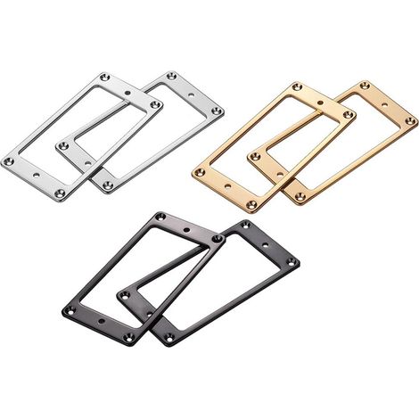 6 Plaques de Montage Métal Plat Chromé pour Micros Humbucker - Set de 6 Cadres de Remplacement pour Guitare Électrique ou Basse Précision, Couvre-Cadres pour Manche et Chevalet (1/5)