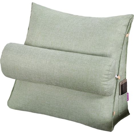 Lese- und Fernsehkissen, Rückenstützkissen mit verstellbarer Höhe und Taschen, dreieckiges Rückenkissen, Nackenstützkissen, Sofakissen, abnehmbar (1/5)