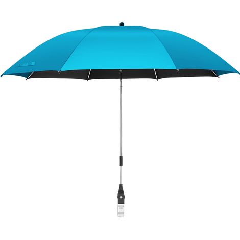 Parasol d'extérieur portable avec pince - Protection solaire réglable et résistante à la chaleur pour le camping et les chaises de plage, Bleu (1/5)